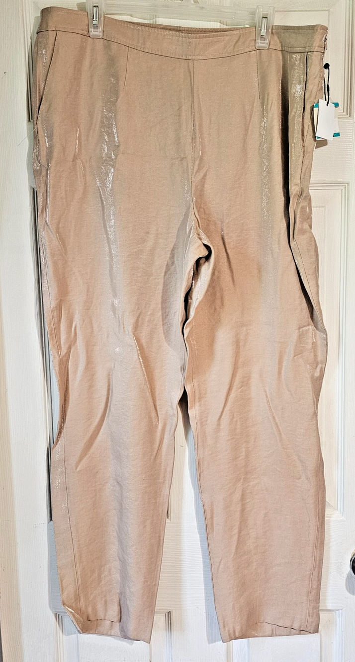 Anne Klein Womens Pants 16 Light Coffee Metallic Shimmer Suit Separates NWT